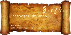Zeitvogel Ágnes névjegykártya